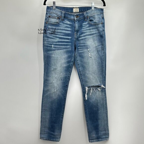 J.Crew Slim Broken-In Distressed Boyfriend Jeans Size 30 - Picture 1 of 6
